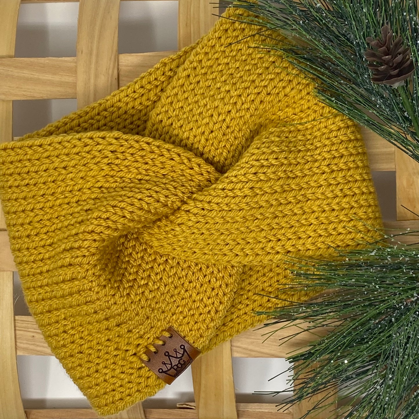 Twisted Ear Warmer-Mustard